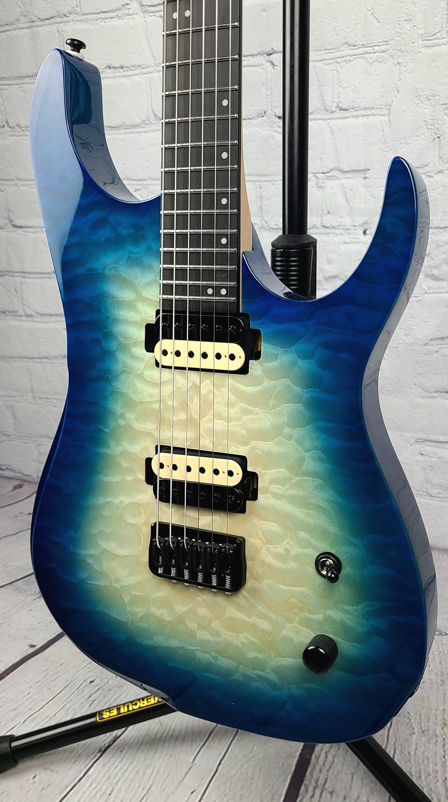 Cerberus Guitars Erebus 6 String Quilt Top Ocean Burst Electric Guitar