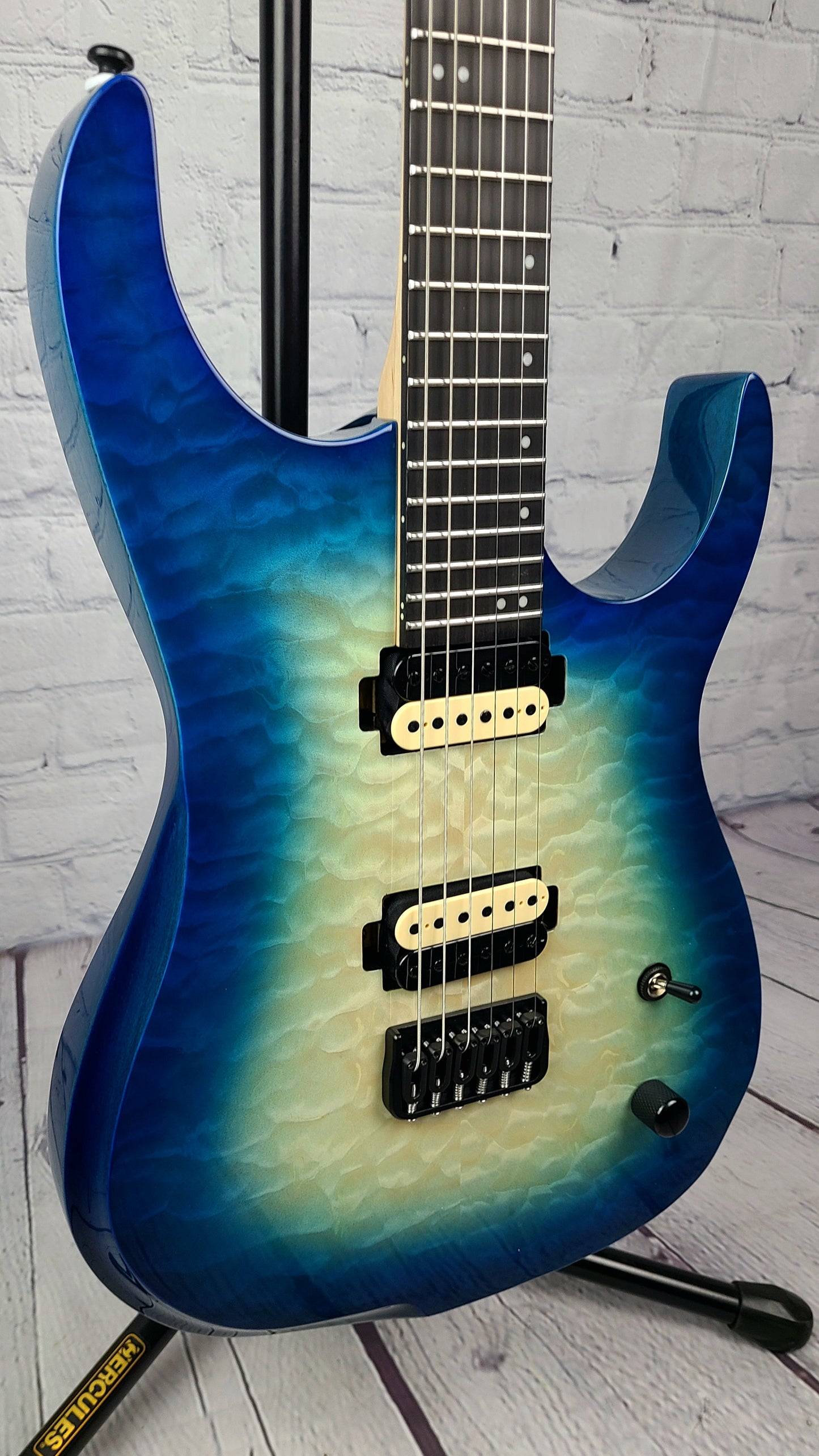 Cerberus Guitars Erebus 6 String Quilt Top Ocean Burst Electric Guitar