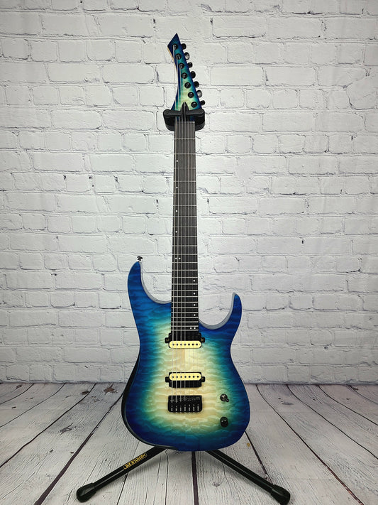 Cerberus Guitars Erebus 7 String Quilt Top Ocean Burst Electric Guitar