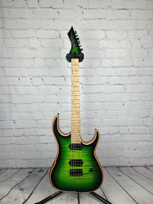 Charbonneau Guitars Scimtar 6S String Green Burst Electric Guitar Bare Knuckle Hipshot