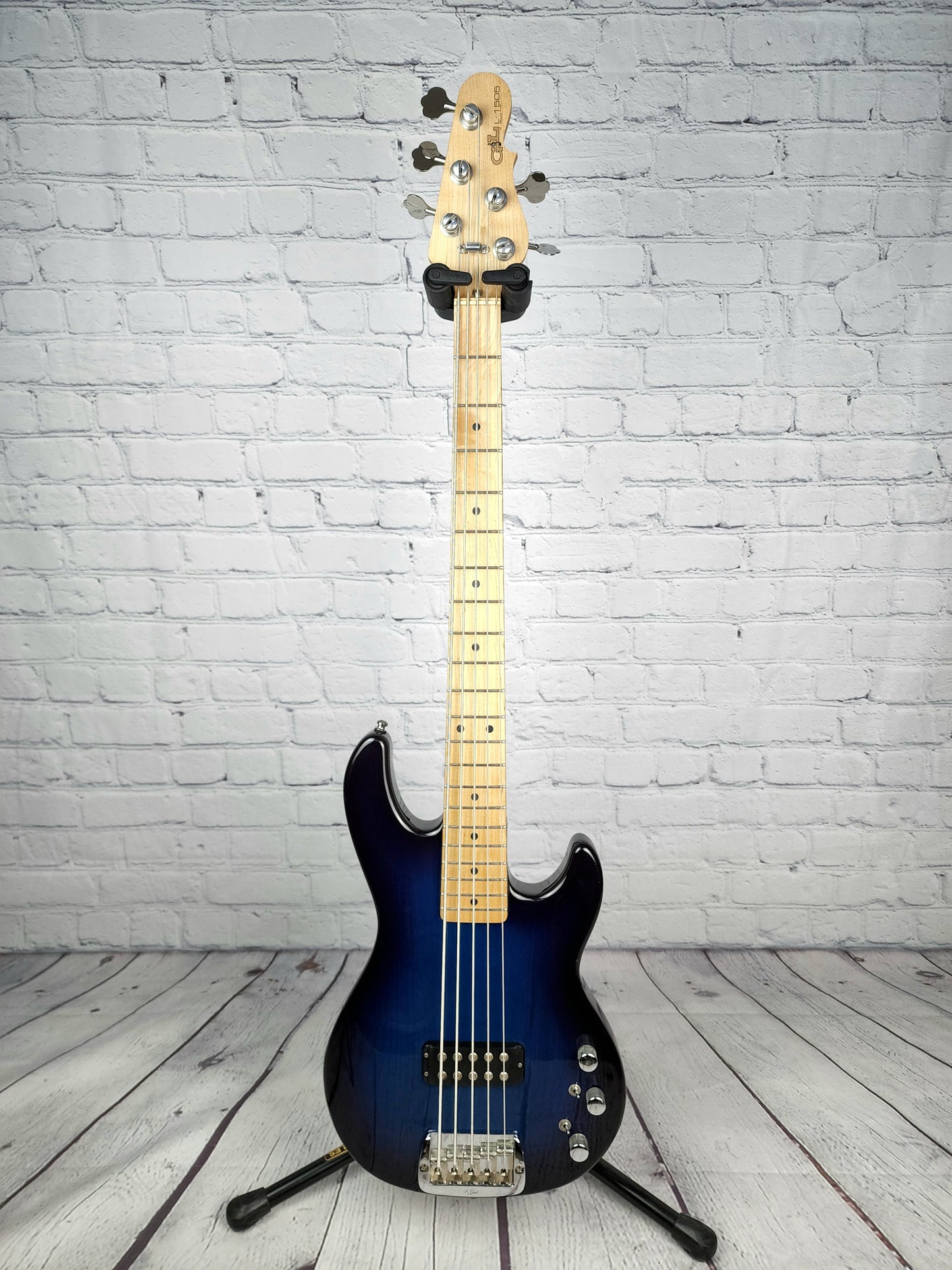 USED G&L L-1505 5 String Bass Guitar USA Made Blue Burst