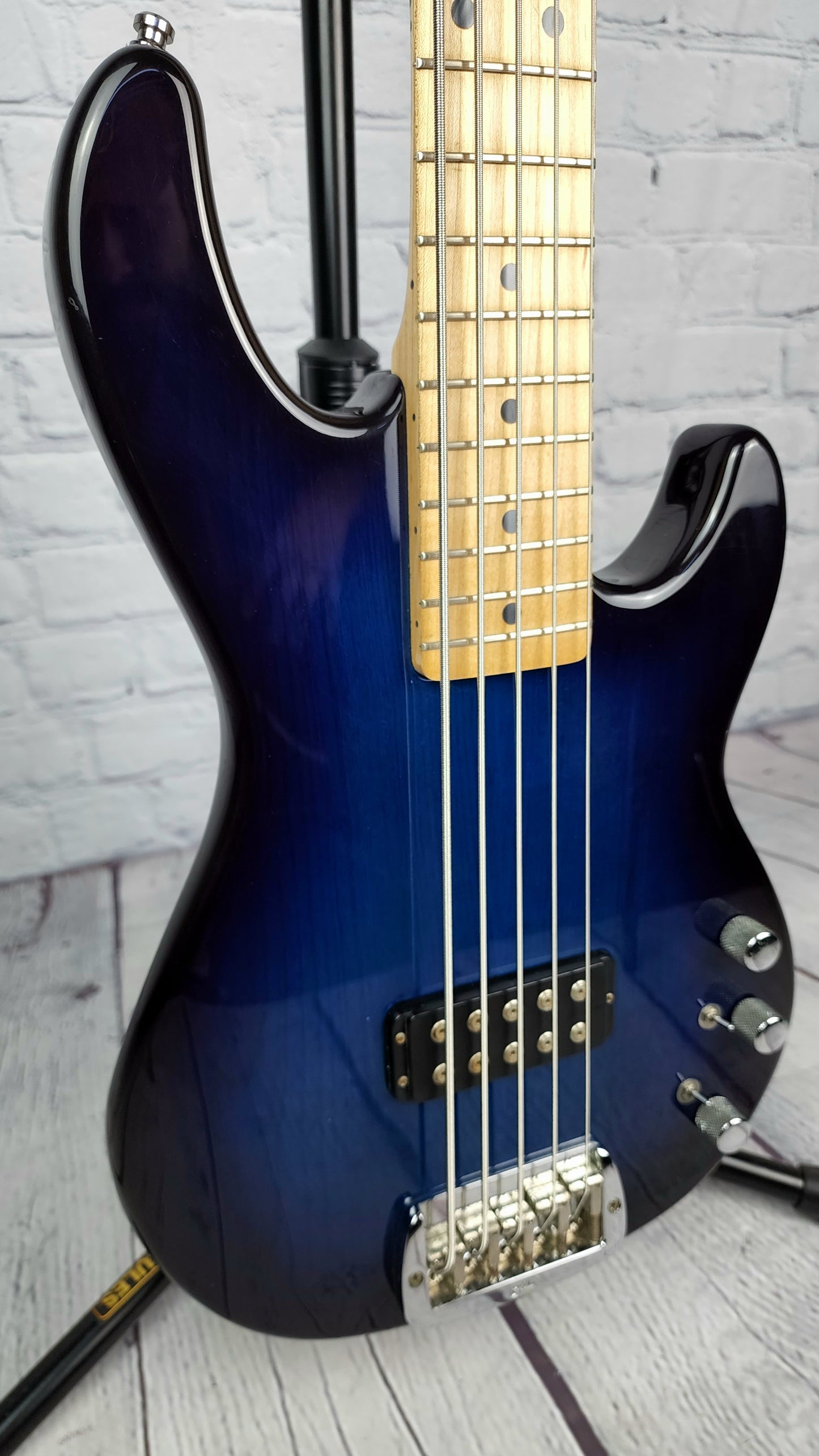 USED G&L L-1505 5 String Bass Guitar USA Made Blue Burst