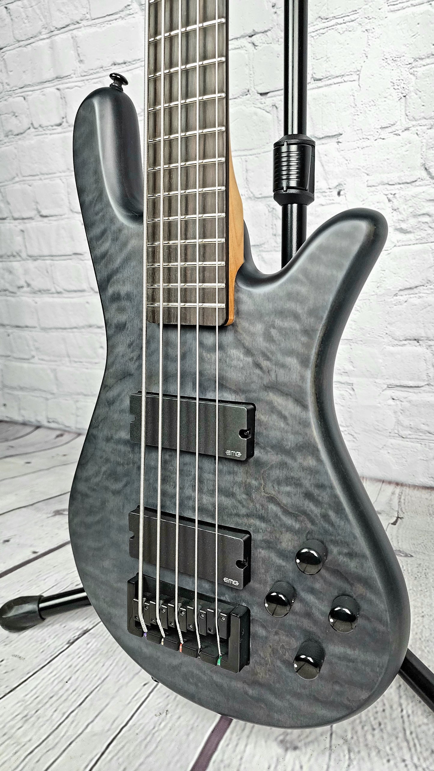 Spector NS Pulse II 5 String Bass Charcoal Black Satin Quilt Maple