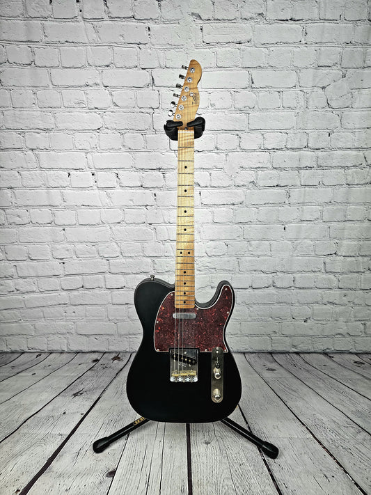 LSL Instruments Tbone One Black Electric Guitar Roasted Maple Neck Tortoise