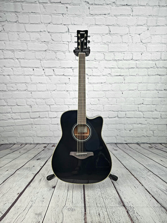 Yamaha FGC-TA BL TransAcoustic Cutaway Acoustic Guitar Black