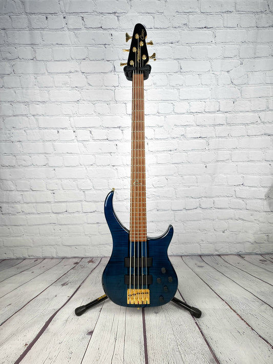 USED Peavey Cirrus 5 String Bass USA Neck Through Peacock Blue