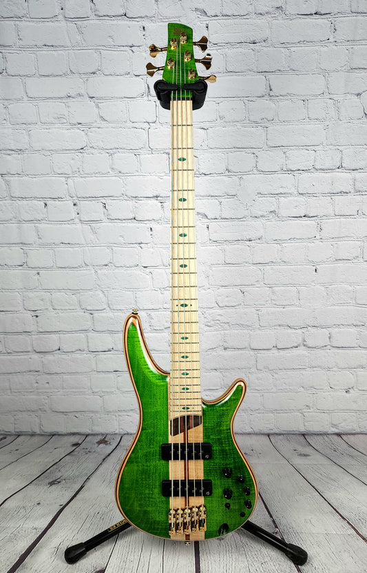 Ibanez Premium SR5FMDX EGL 5 String Bass Guitar Emerald Green Low Gloss