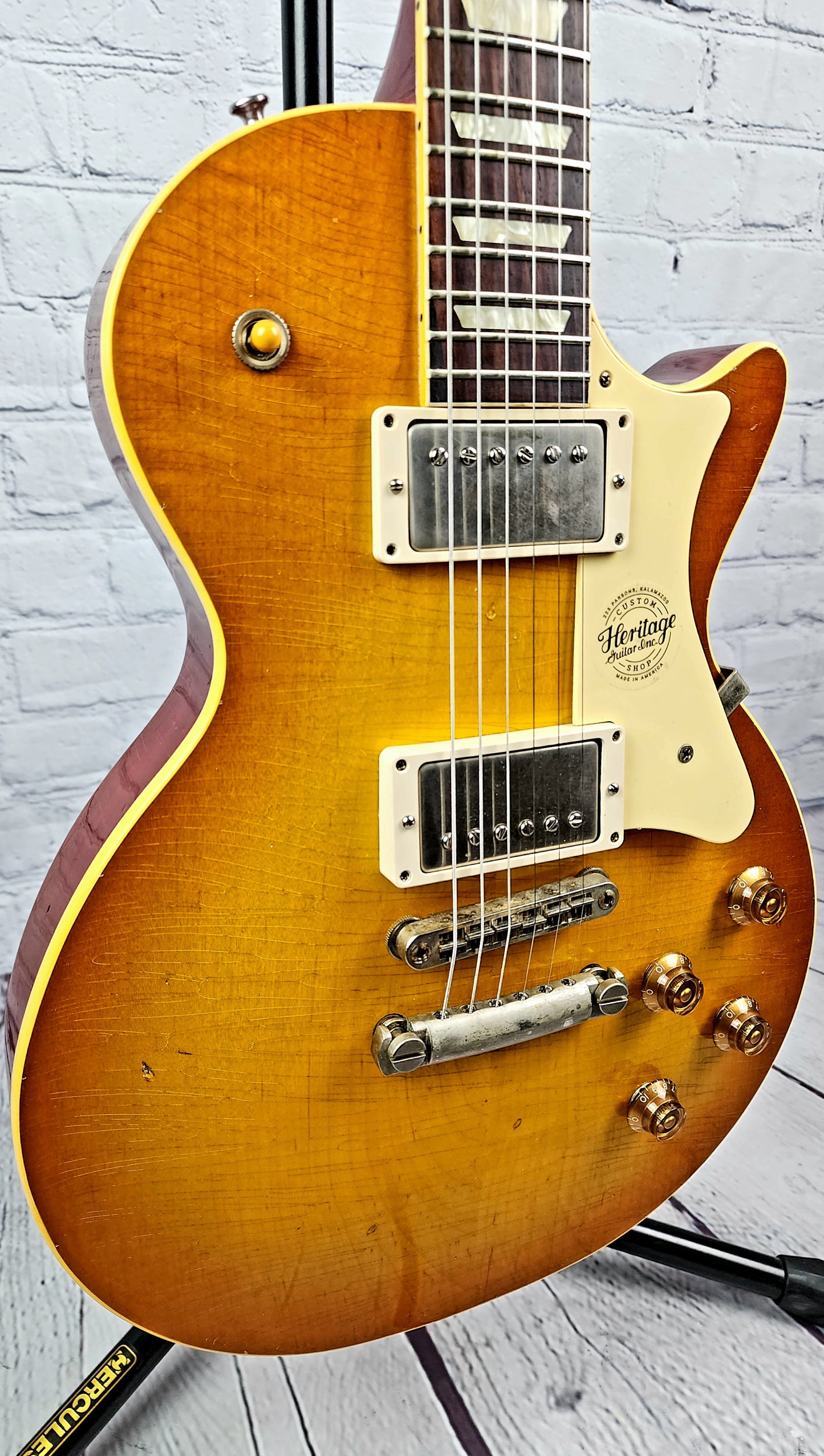 Heritage Guitars Custom Core H-150 Plain Top Artisan Aged Electric Guitar Dirty Lemon Burst