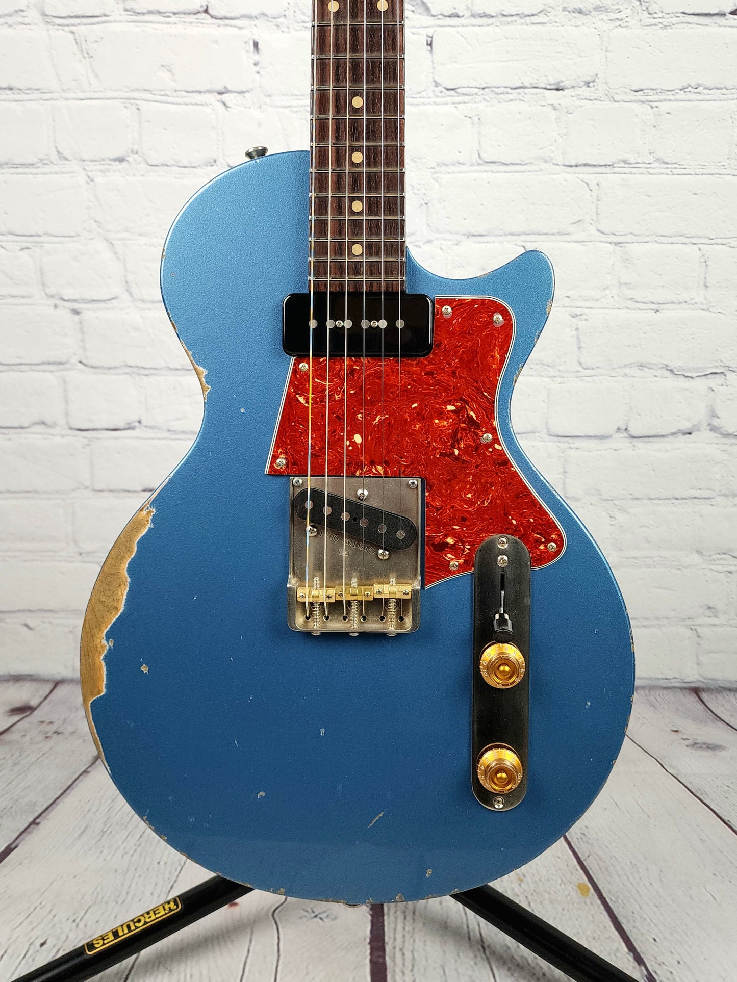 Fano Guitars SP6 Oltre Single Cut Electric Guitar Pelham Blue Medium Relic Lollar