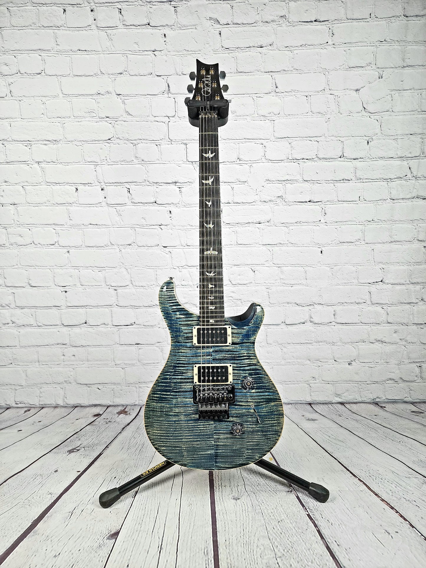 Paul Reed Smith PRS Custom 24 Floyd 10 Top Electric Guitar Faded Whale Blue