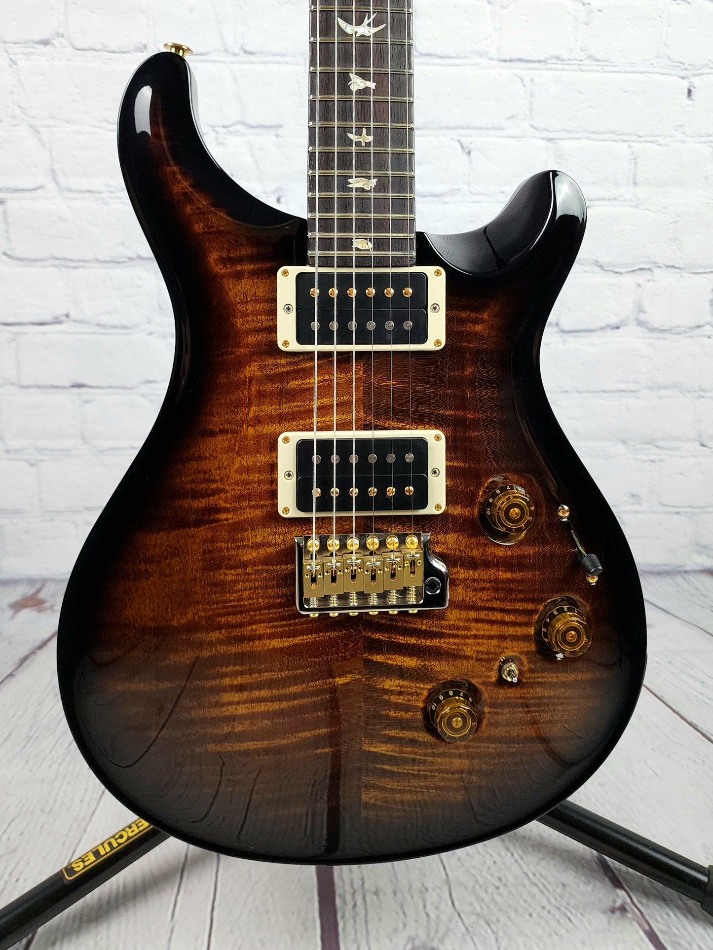 Paul Reed Smith PRS Custom 24 Piezo 10 Top Electric Guitar Amber Smokeburst 2022