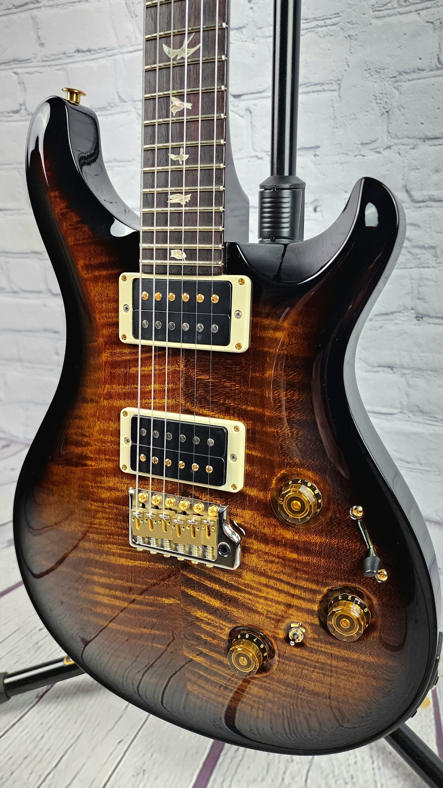 Paul Reed Smith PRS Custom 24 Piezo 10 Top Electric Guitar Amber Smokeburst 2022