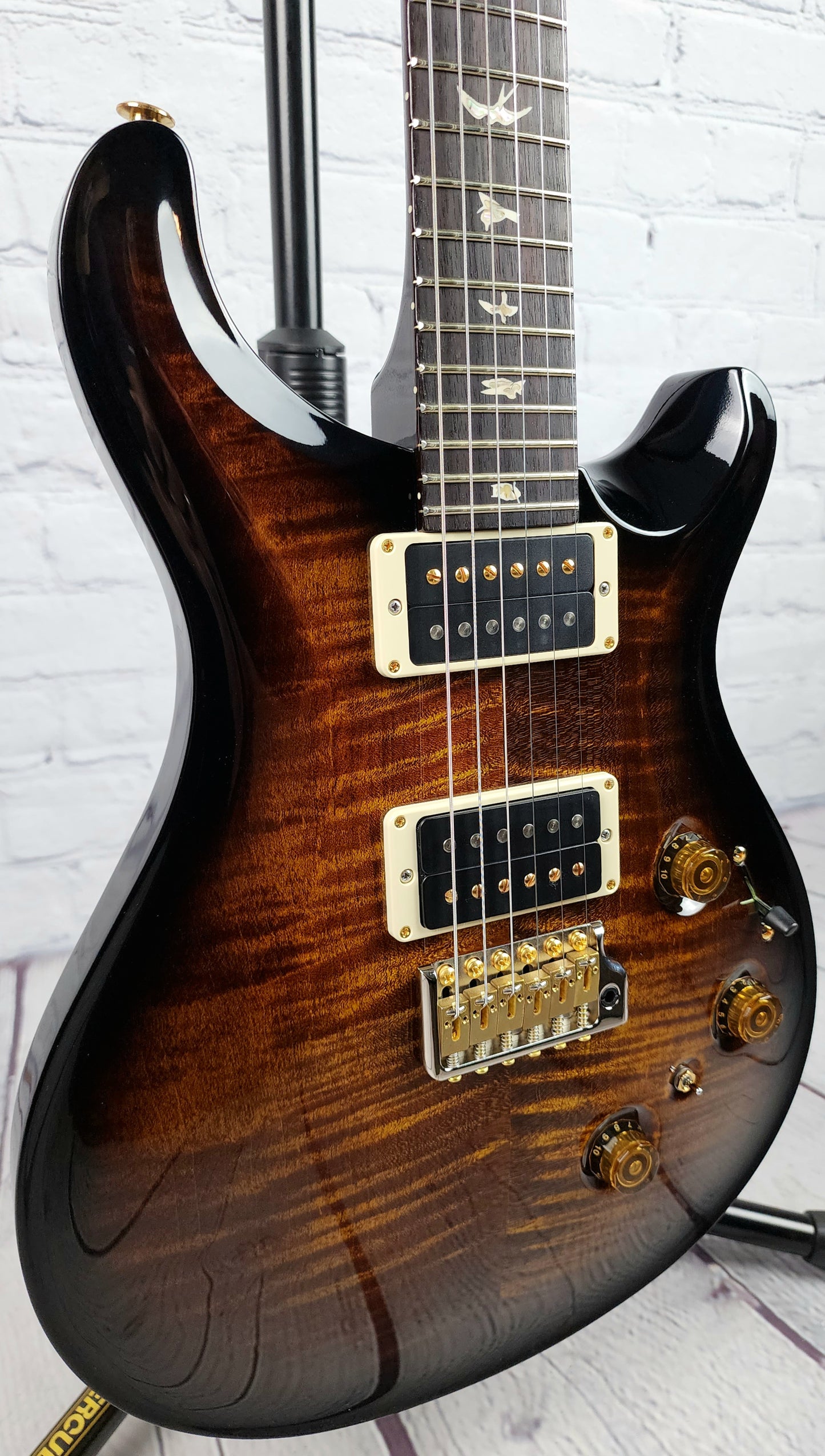 Paul Reed Smith PRS Custom 24 Piezo 10 Top Electric Guitar Amber Smokeburst Pattern Regular