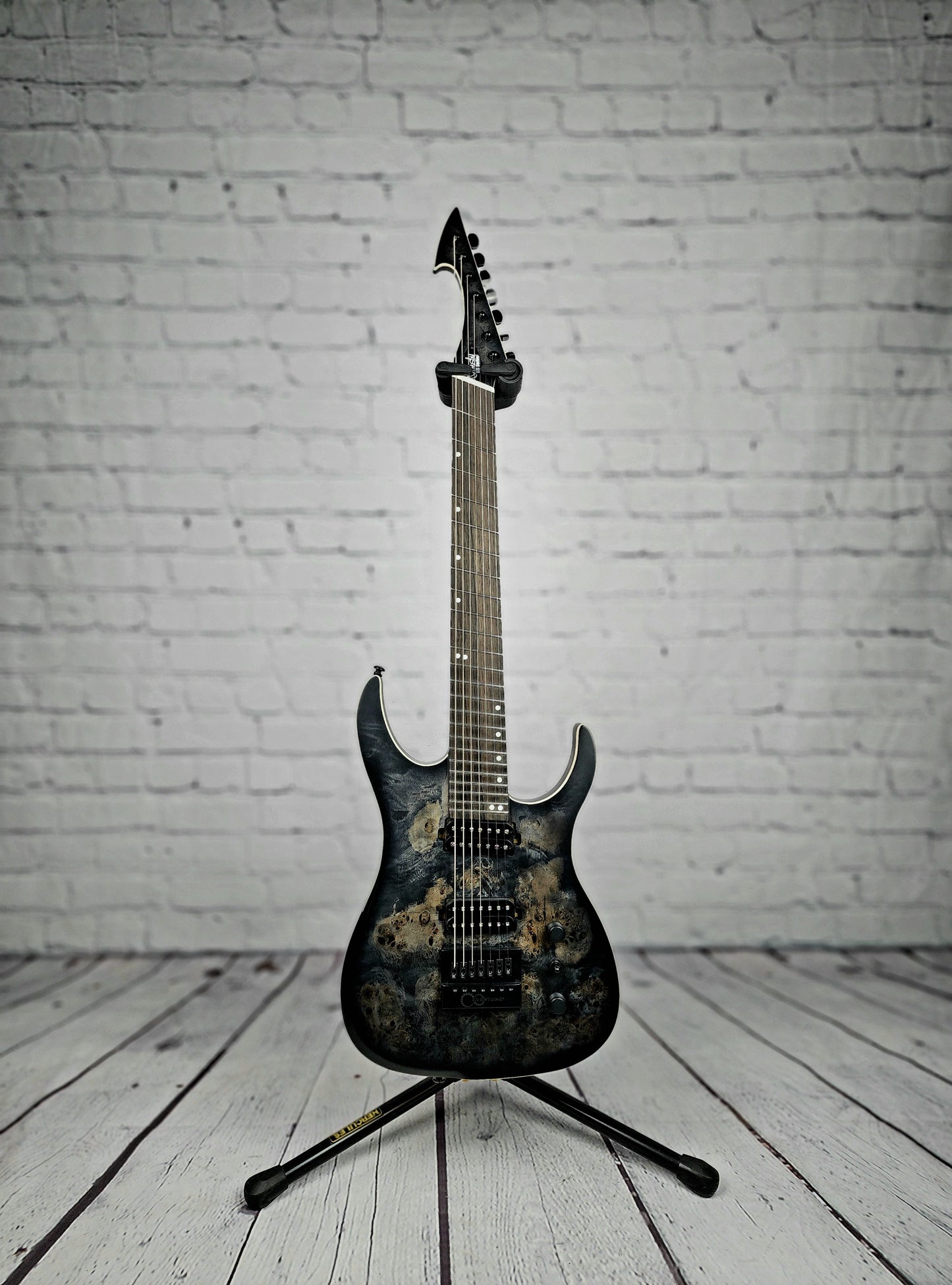 Ormsby Guitars Hype GTI Exotic Evertune 7 String Electric Guitar Poplar Burl Dahlia Black