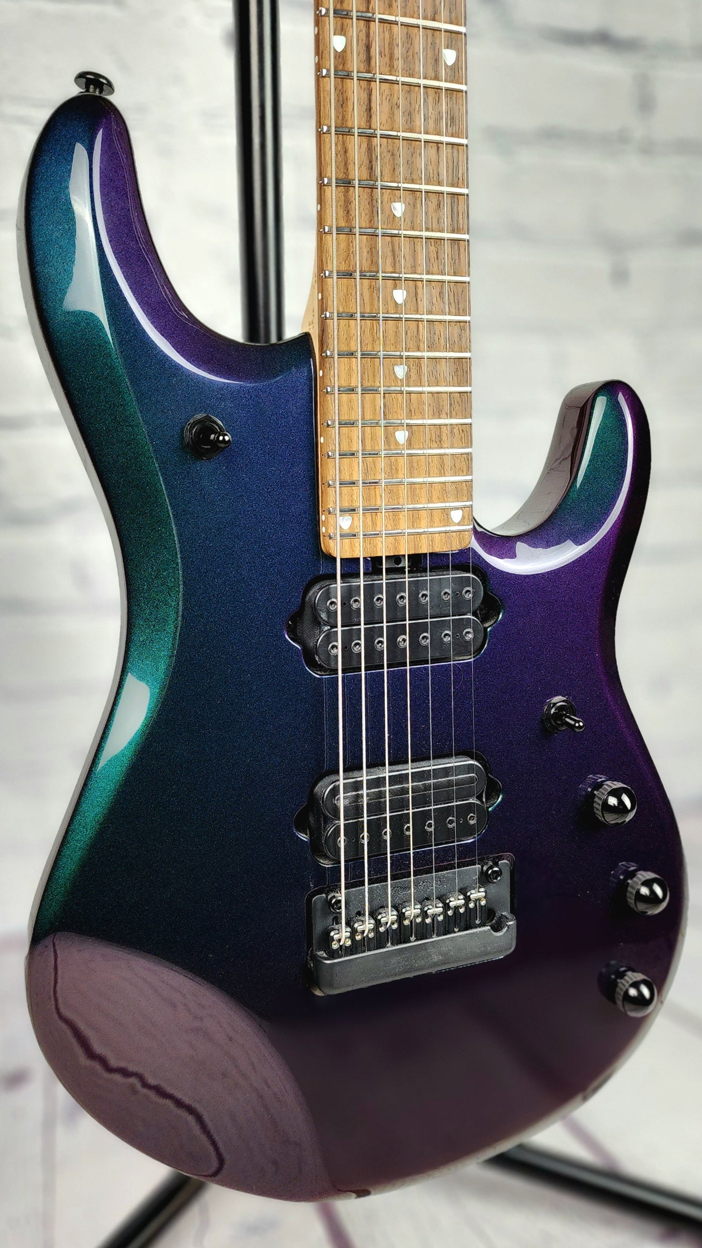 USED Ernie Ball Music Man JP7 John Petrucci 7 String Electric Guitar Mystic Dream