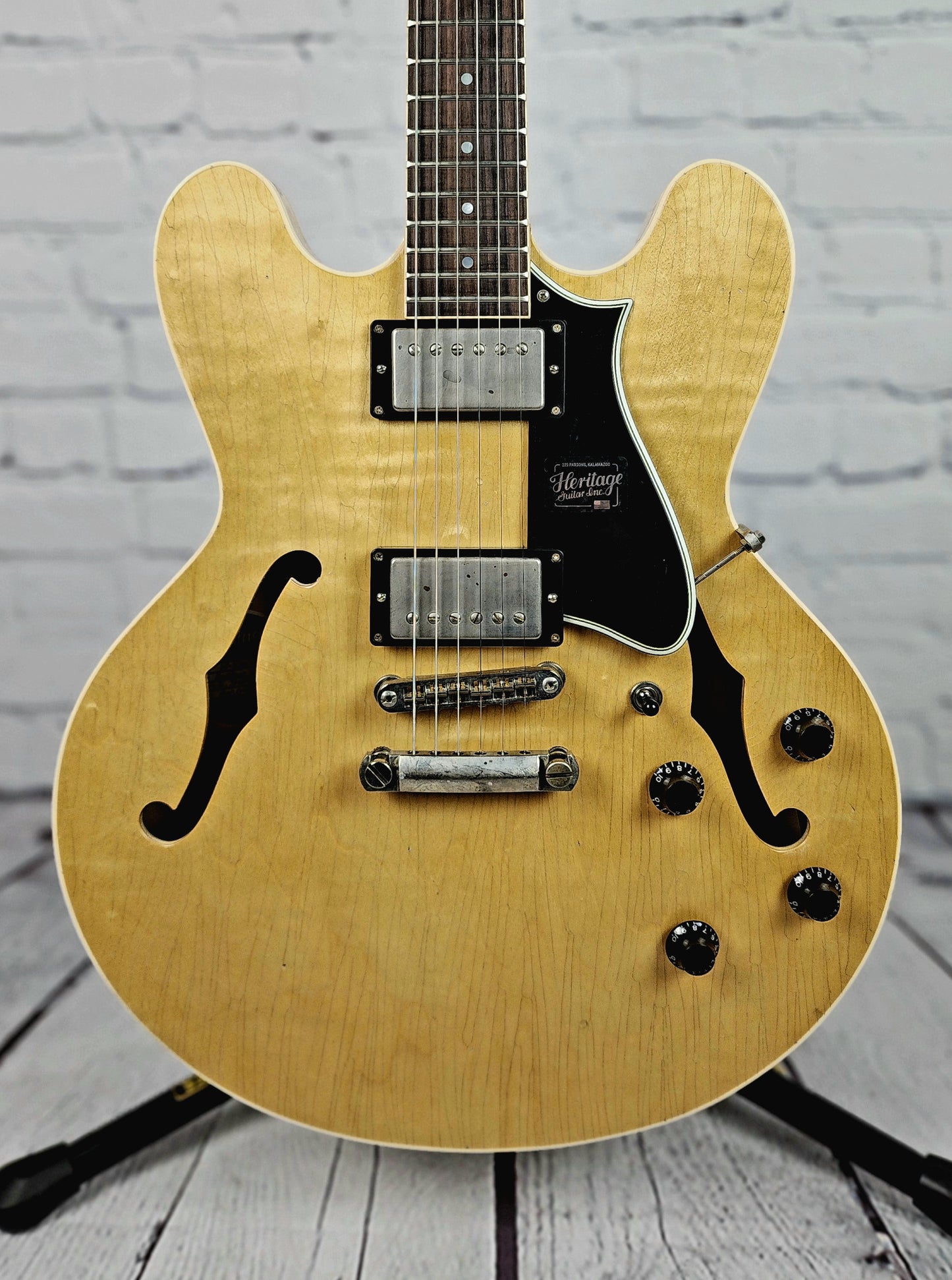 Heritage Guitars H-535 NAT Artisan Aged Natural Semi-Hollow Electric Guitar