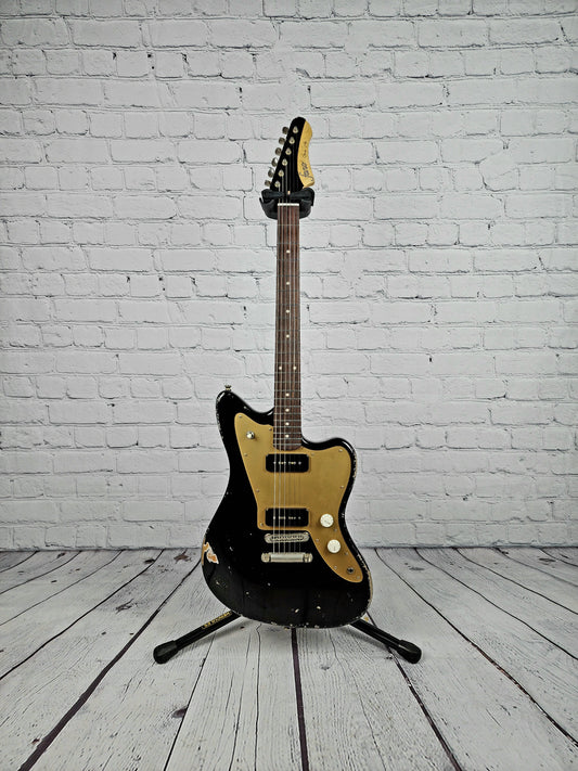 Fano Guitars JM6 Oltre 6 String Electric Guitar Bull Black Medium Heavy Distress