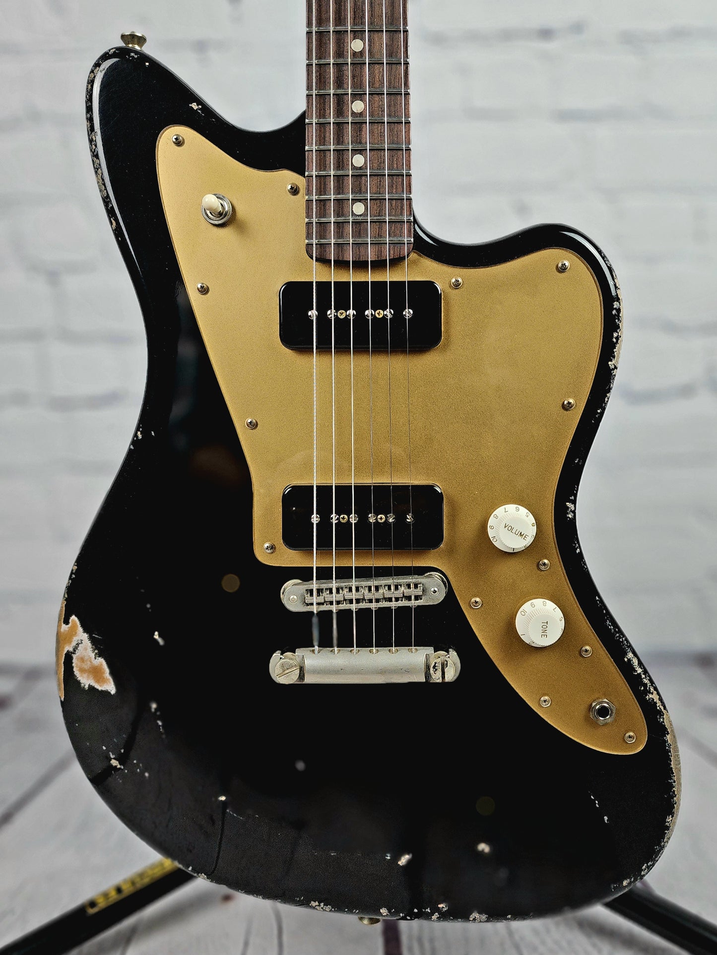 Fano Guitars JM6 Oltre 6 String Electric Guitar Bull Black Medium Heavy Distress