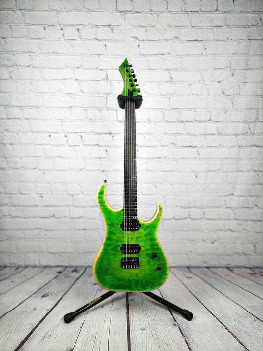 Charbonneau Guitars Scimtar 6S 6 String Electric Guitar Green Quilt Maple