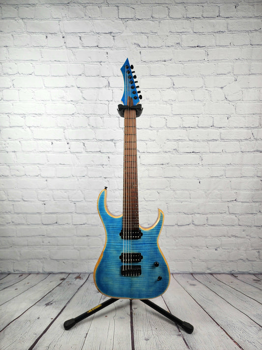 Charbonneau Guitars Scimtar 7S 7 String Electric Guitar Blue Denim
