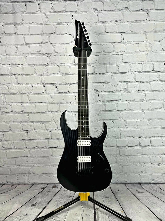 USED Ibanez Prestige RGR752AHBF WK Weathered Black Dimarzio 7 String Electric Guitar