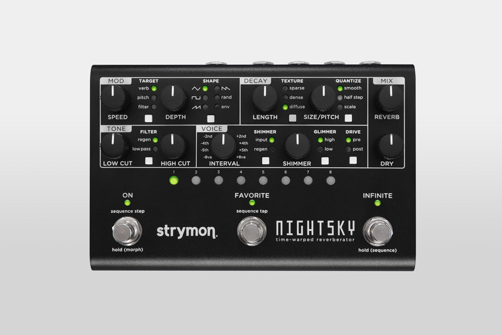 Strymon NightSky Time Warped Reverberator Pedal Midnight Edition