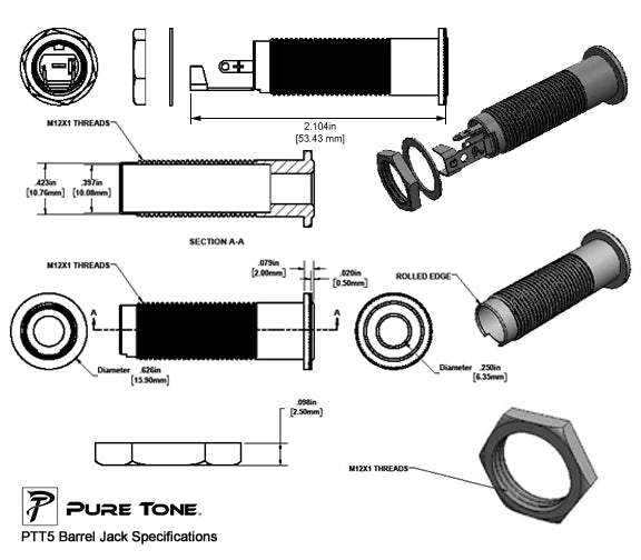 Pure Tone Mono & Stereo 1/4″ Barrel Output Jack