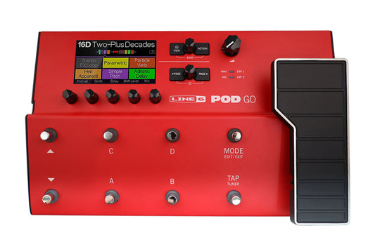 Line 6 POD GO Multi-FX Floor Processor Pedal Limited Edition Red