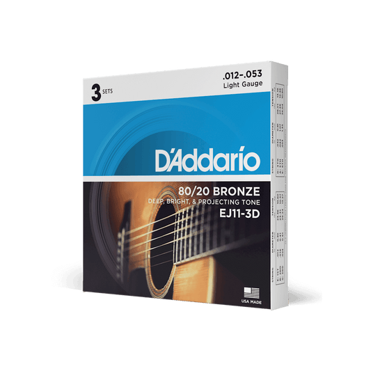 D'Addario 3 Pack Acoustic Guitar Strings - Guitar Brando