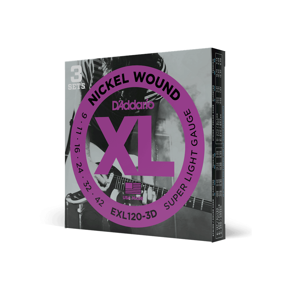 D'addario XL 3-Pack Electric Guitar Strings - Guitar Brando